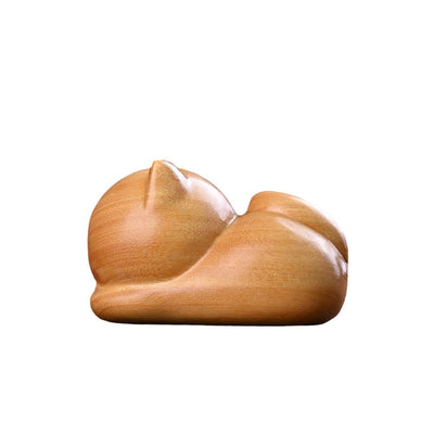 Foviel Small Cute Confident Sleeping Cat Sandalwood Healing Home Decoration