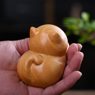 Foviel Small Cute Confident Sleeping Cat Sandalwood Healing Home Decoration