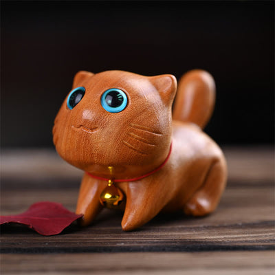 Foviel Small Cute Confident Sleeping Cat Sandalwood Healing Home Decoration