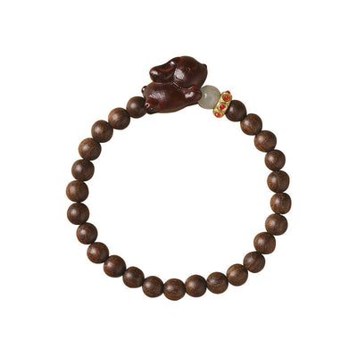 Foviel Grün Sandelholz Gold Sandelholz Niedlich Kaninchen positives Armband