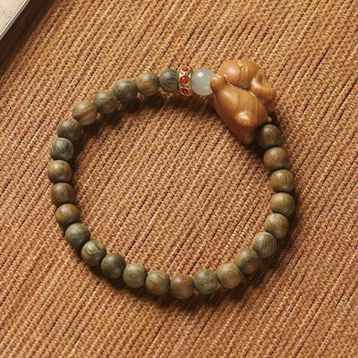 Foviel Grün Sandelholz Gold Sandelholz Niedlich Kaninchen positives Armband