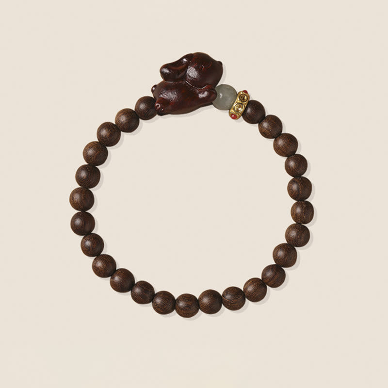 Foviel Grün Sandelholz Gold Sandelholz Niedlich Kaninchen positives Armband