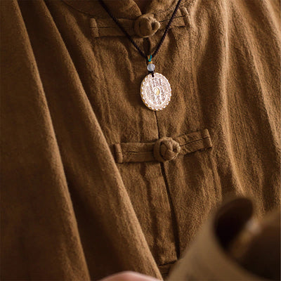 Foviel Mountain Ghosts Spend Money Yin Yang Bagua Design Copper Harmony Necklace Pendant