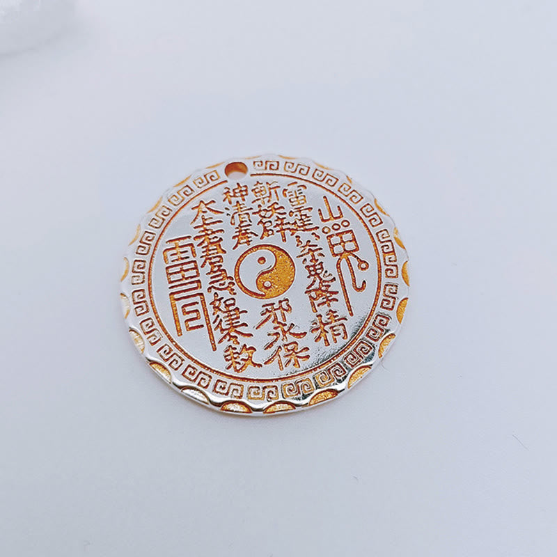 Foviel Mountain Ghosts Spend Money Yin Yang Bagua Design Copper Harmony Necklace Pendant