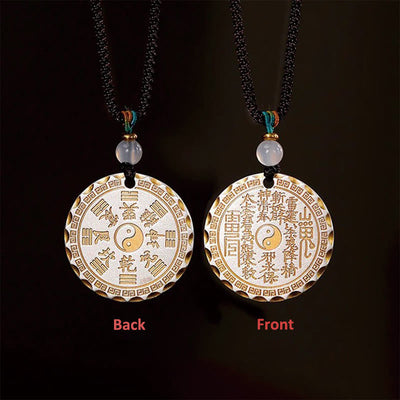 Foviel Mountain Ghosts Spend Money Yin Yang Bagua Design Copper Harmony Necklace Pendant