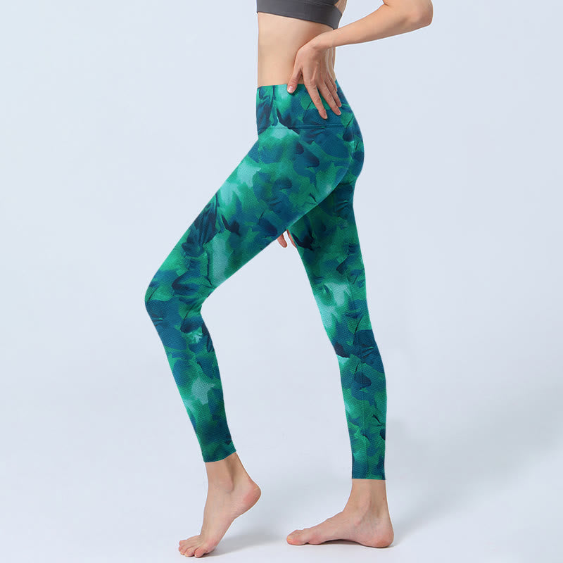 Buddha Stones Floral Print Gym Leggings Women's Yoga Pants - image 2