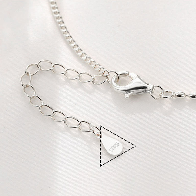 Foviel 925 Sterling Silber Kleine Perlen Rot Achat Frieden und Freude Segens-Klebe