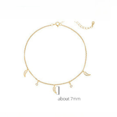 Foviel 925 Sterling Silver Zircon Little Pepper Charm Protection Anklet