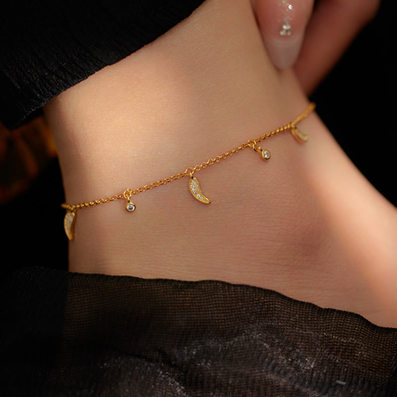 Foviel 925 Sterling Silver Zircon Little Pepper Charm Protection Anklet