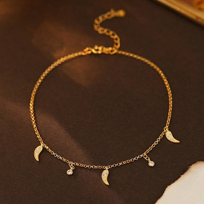 Foviel 925 Sterling Silver Zircon Little Pepper Charm Protection Anklet