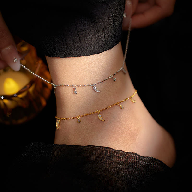 Foviel 925 Sterling Silver Zircon Little Pepper Charm Protection Anklet