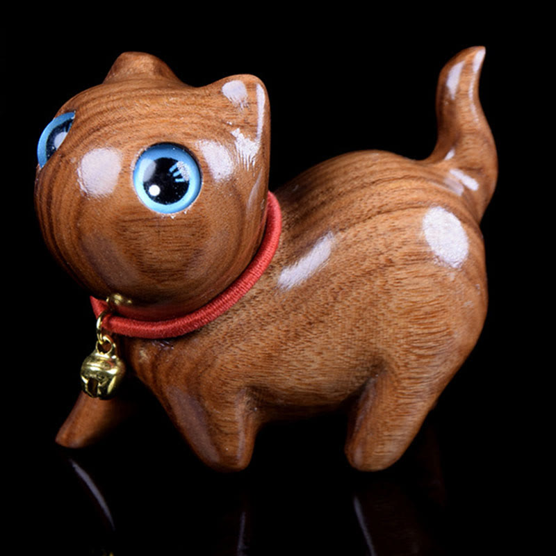 Foviel Rosenholz Carving Katze Wärme Wohndekoration