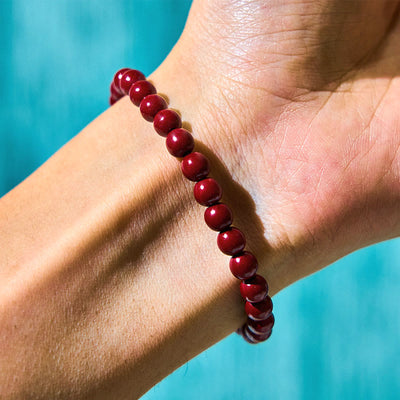 Foviel Cinnabar Gourd Fu Character Charm Blessing Bracelet