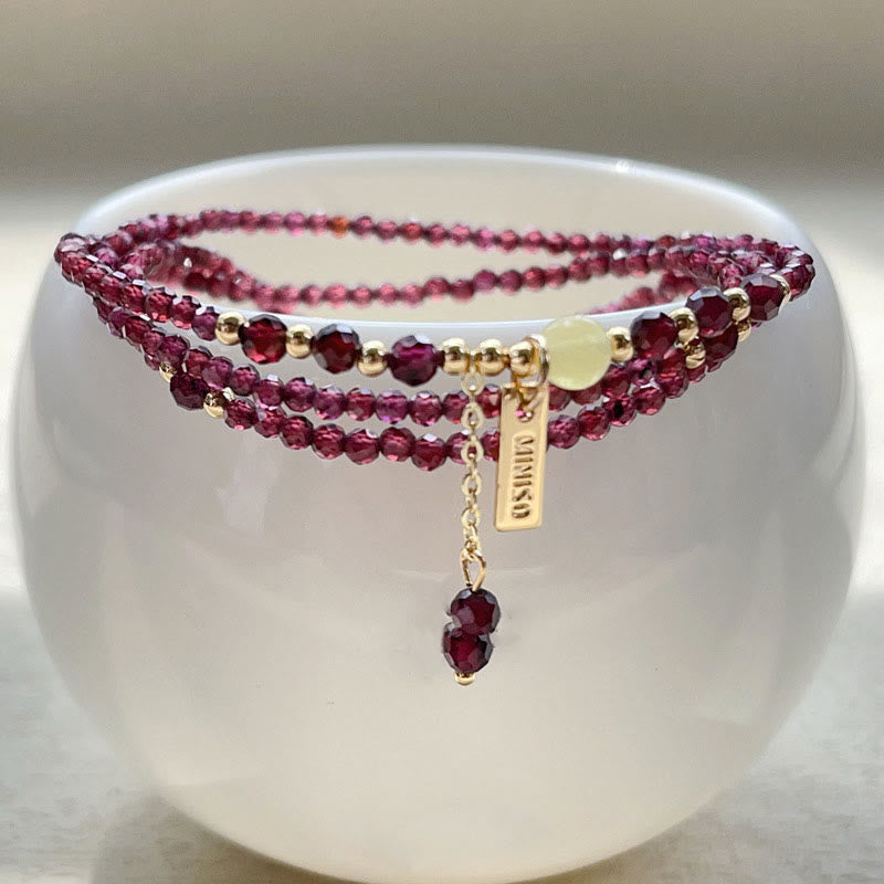 FREE Today: Protection and Purification Small Natural Garnet Triple Wrap Bracelet - image 4