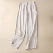 Foviel Sommer Casual Simple Zipper Design Damen weites Bein Hose mit Taschen