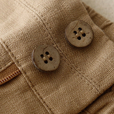 Buddha Stones Summer Casual Simple Zipper Design Linen Women's Wide Leg Pants With Pockets - image 39