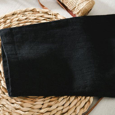 Pantalon décontracté d'été Foviel pour homme en ramie et lin avec cordon de serrage et poches