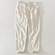 Foviel Summer Casual Drawstring Ramie Linen Men's Pants With Pockets