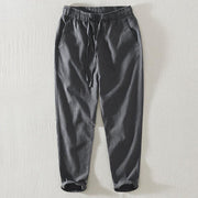 Foviel Summer Casual Drawstring Ramie Linen Men's Pants With Pockets