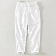 Foviel Summer Casual Drawstring Ramie Linen Men's Pants With Pockets