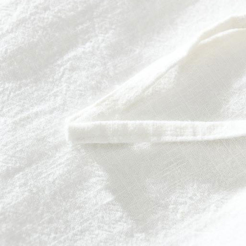 Pantalon décontracté d'été Foviel pour homme en ramie et lin avec cordon de serrage et poches