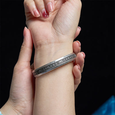 Foviel Mani Padme Hum Herz Sutra Mantra Lotus Frieden Meditation Manschettenarmband Armreif