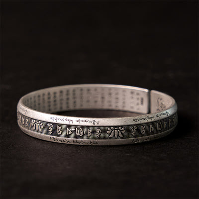 Foviel Mani Padme Hum Herz Sutra Mantra Lotus Frieden Meditation Manschettenarmband Armreif