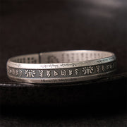 Bracelet manchette de méditation Foviel Om Mani Padme Hum Sutra du Cœur Lotus Paix