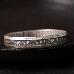 Foviel Mani Padme Hum Herz Sutra Mantra Lotus Frieden Meditation Manschettenarmband Armreif