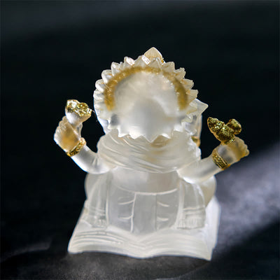 Statue d'éléphant Ganesh Ganpati Foviel blanc transparent, protection, décoration de maison en résine