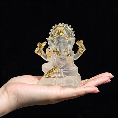 Statue d'éléphant Ganesh Ganpati Foviel blanc transparent, protection, décoration de maison en résine