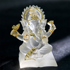 Statue d'éléphant Ganesh Ganpati Foviel blanc transparent, protection, décoration de maison en résine