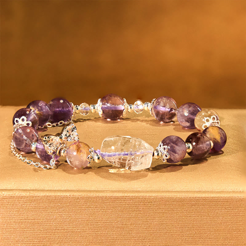 Foviel Natürliche lila-Phanthetal-Bogen Weisheit Armband