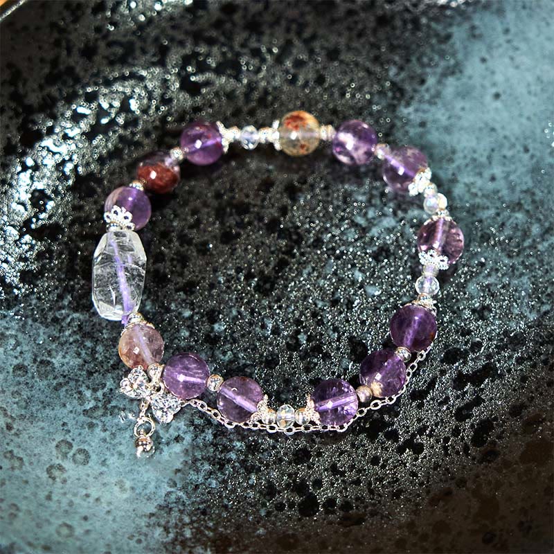 Foviel Natürliche lila-Phanthetal-Bogen Weisheit Armband