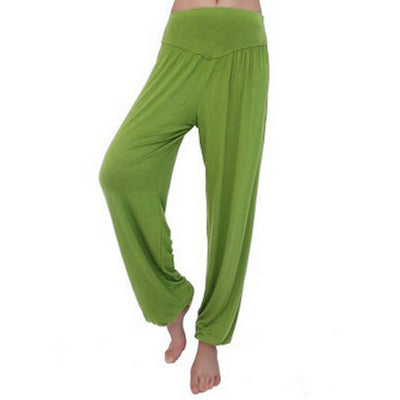 Foviel Solid Color Yoga Dance Long Harem Pants