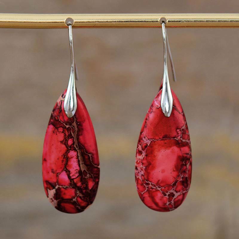 Boucles d'oreilles en cristal de guérison Pierre d'Empereur