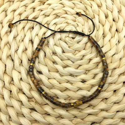 Bracelet de courage en perles d'espacement en œil de tigre naturel Foviel