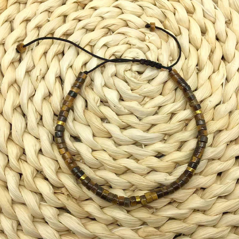 Bracelet de courage en perles d'espacement en œil de tigre naturel Foviel