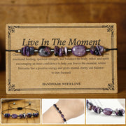 Foviel Live In The Moment Charoite Hematite Powerful Bracelet