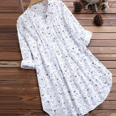 Chemise à manches longues pour femme à boutons Foviel Florals