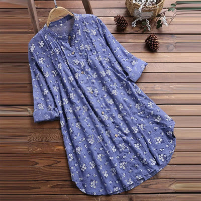 Chemise à manches longues pour femme à boutons Foviel Florals