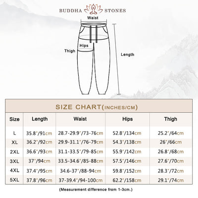 Buddha Stones Plain Color Red Drawstring Linen Men's  Pants With Pockets - image 3