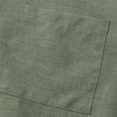 Foviel Summer Men's Button Plain Short Sleeve Shirt With Pocket