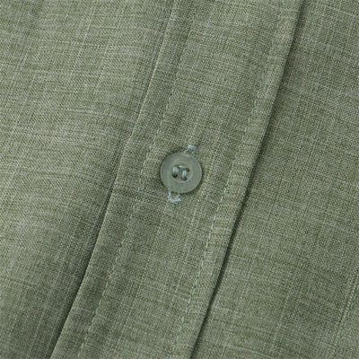 Foviel Summer Men's Button Plain Short Sleeve Shirt With Pocket