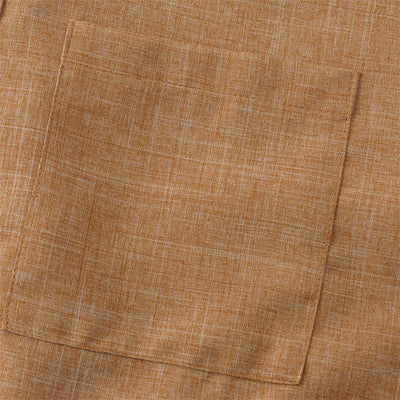 Foviel Summer Men's Button Plain Short Sleeve Shirt With Pocket