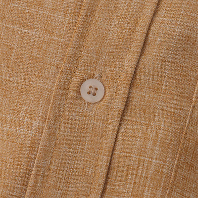 Foviel Summer Men's Button Plain Short Sleeve Shirt With Pocket