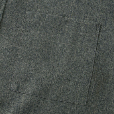 Foviel Summer Men's Button Plain Short Sleeve Shirt With Pocket