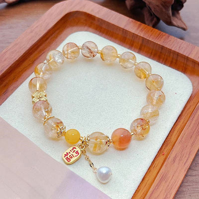 Foviel Natural Citrine Beads Nafu Pleasure Bracelet
