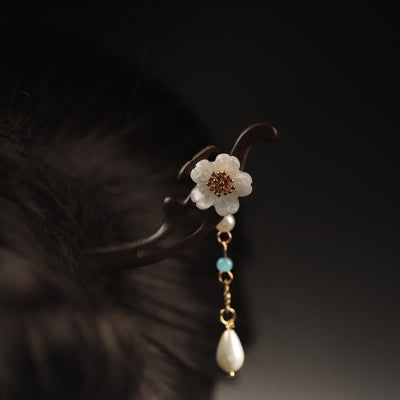 Foviel Ebenholz Blume Schmetterling Segnen Haarnadel