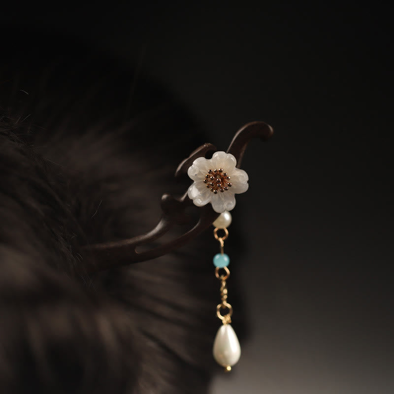 Foviel Ebenholz Blume Schmetterling Segnen Haarnadel